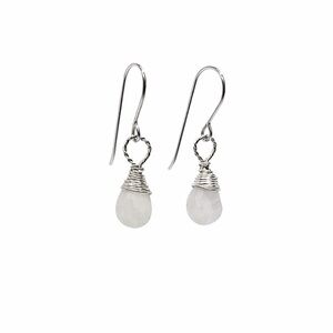 #9471 S925 Moonstone Wrapped Dangle Earrings